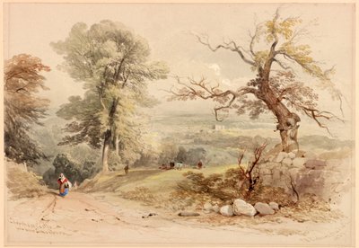 Chip Chase Castle vanuit de buurt van Simonburn door Thomas Miles II Richardson