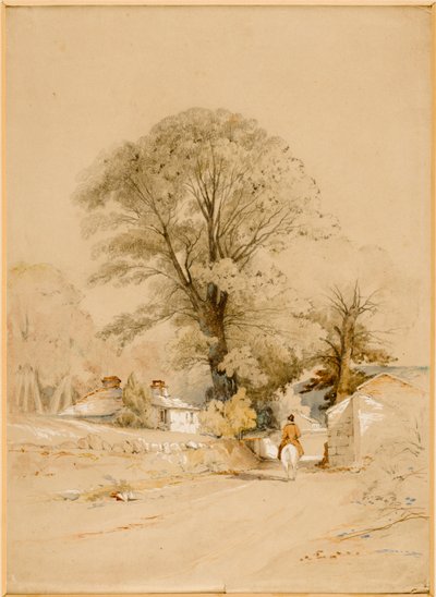 Landschap Laan met Ruiter door Thomas Miles II Richardson