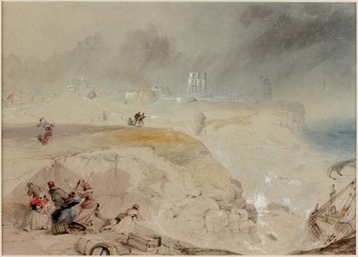 Wrak van de Betsy Cains op de rotsen bij Battery Point, Tynemouth door Thomas Miles Richardson