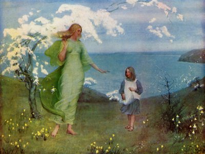 Een visioen van de lente, 1902, 1936 door Thomas Millie Dow