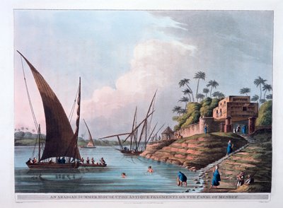 Arabisch Zomerhuis aan het Kanaal van Menouf, Egypte, 1801 door Thomas Milton