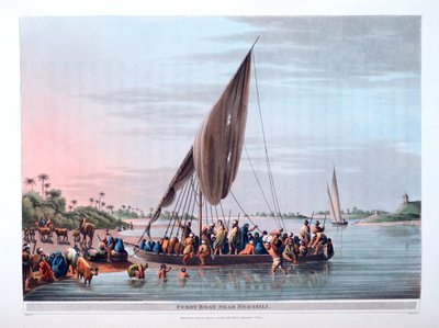 Veerboot bij Nedssili, 1801 door Thomas Milton
