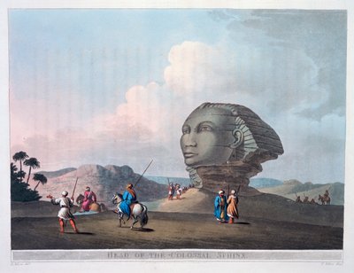 Hoofd van de Kolossale Sfinx, Gizeh, Egypte, 1801 door Thomas Milton