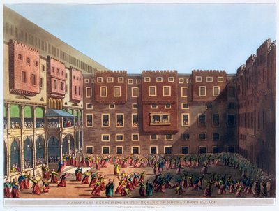 Mamelukken Oefenen op het Plein van het Paleis van Mourad Bey, Caïro, Egypte door Thomas Milton