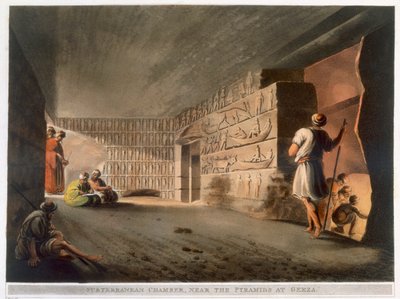 Ondergrondse kamer bij de piramides van Gizeh, 1802 door Thomas Milton