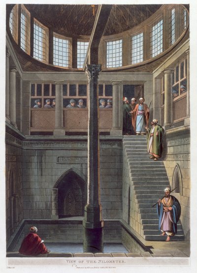 Uitzicht op de nilometer, Caïro, Egypte, 1802 door Thomas Milton