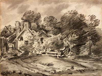 Landschap met Huisje door Thomas Monro