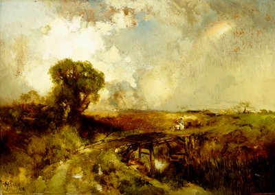 Een zomerse bui door Thomas Moran