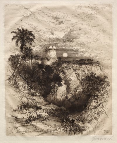 Een toren van Cortes, 1883 door Thomas Moran