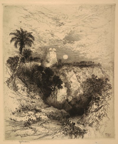 Een toren van Cortez, Mexico door Thomas Moran