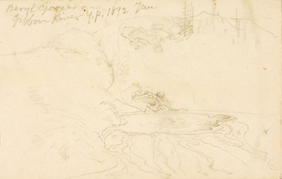 Beryl Geyser op Gibbon River, Yellowstone Park door Thomas Moran