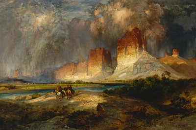 Kliffen van de Upper Colorado River, Wyoming Territory, 1882 door Thomas Moran