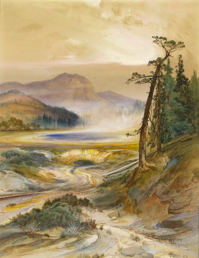 Excelsior Geyser, Yellowstone Park, 1873 door Thomas Moran