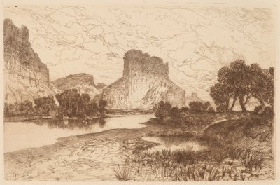 Groene Rivier, Wyoming Territory door Thomas Moran