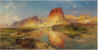 Groene rivier van Wyoming door Thomas Moran