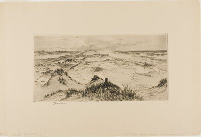 Kijkend over de zandduinen - Easthampton door Thomas Moran