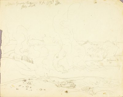 Norris Geiserbekken, Yellowstone Park door Thomas Moran