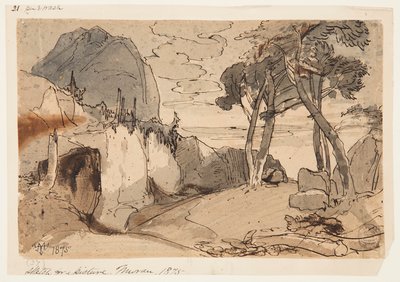Weg in een berglandschap door Thomas Moran