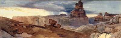 Shin-Au-Av-Tu-Weap God Land, Cañon van de Colorado. Utah Ter. door Thomas Moran