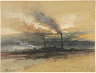 Smelterijen in Denver, 1892 door Thomas Moran