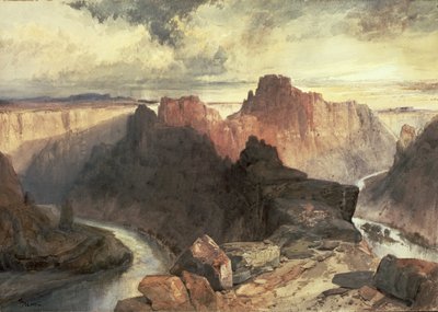 Zomer, Amfitheater, Colorado River, Utah Territory door Thomas Moran