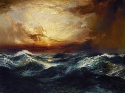 Zonsondergang na een storm door Thomas Moran