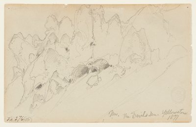Het hol van de duivel, Yellowstone door Thomas Moran