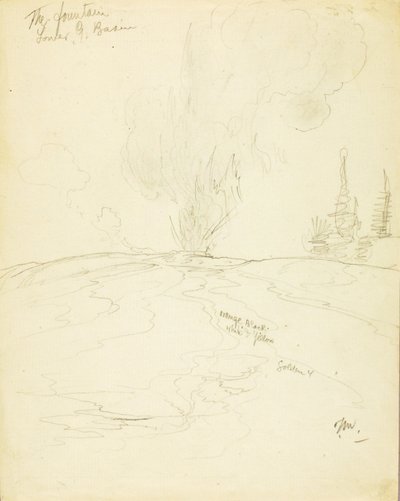 De fontein, lagere geiserbekken, Yellowstone door Thomas Moran