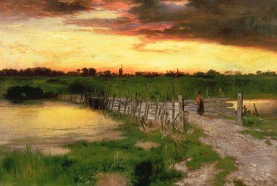 De Oude Brug Over Hook Pond, 1907 door Thomas Moran