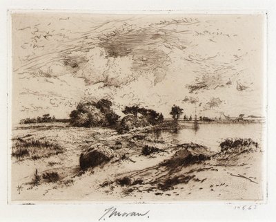 Three Mile Harbor Easthampton, L.I. door Thomas Moran