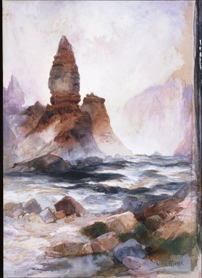 Tower Falls en Zwavelrots, Yellowstone door Thomas Moran
