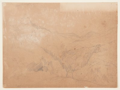 Yellowstone, boven Tower Falls door Thomas Moran