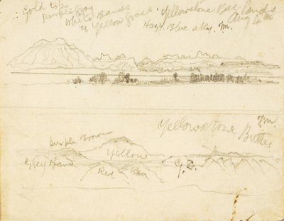 Yellowstone Bad Lands (en) Yellowstone Buttes door Thomas Moran