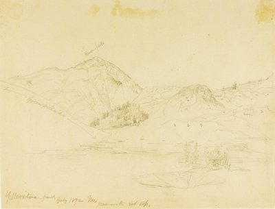 Yellowstone Park, Mammoth Hot Springs door Thomas Moran