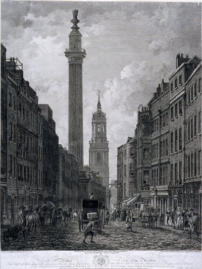 Fish Street Hill, Londen, 1795 door Thomas Morris