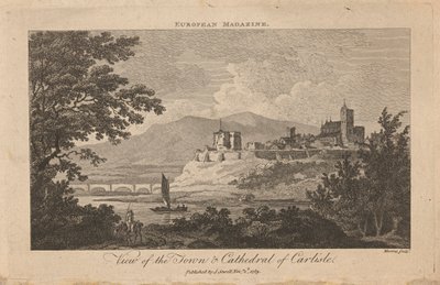 Uitzicht op de Stad en Kathedraal van Carlisle door Thomas Morris