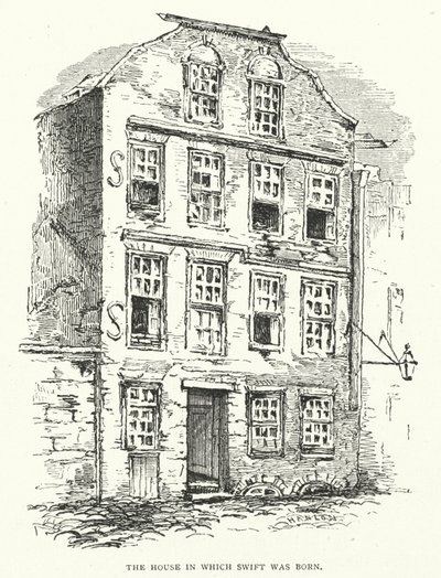 Illustratie voor het leven van Jonathan Swift door Thomas Morten