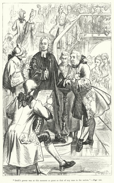 Illustratie voor het leven van Jonathan Swift door Thomas Morten