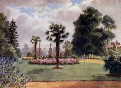 Kew Gardens: De Palmbomen en Hoofdingang door Thomas Mower Martin