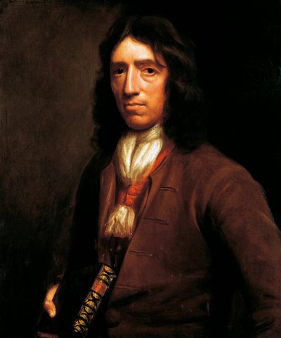 Portret van William Dampier (1651-1715) Brits omzeiler, hydrograaf, maritiem handelaar, piraat en boekanier, door Thomas Murray, schilderij, c. 1698 door Thomas Murray