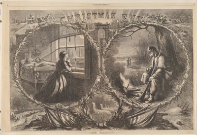 Kerstavond, uit Harpers Weekly door Thomas Nast