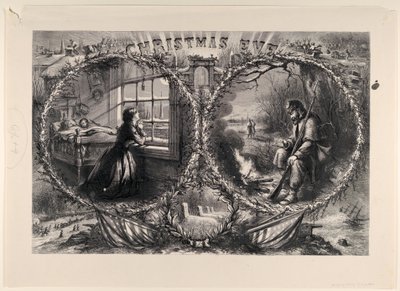 Kerstavond gepubliceerd Harpers Weekly, 3 januari 1863, 1863 door Thomas Nast