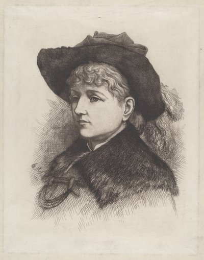 Portret van de Vrouw van de Kunstenaar, Sarah Edwards Nast door Thomas Nast