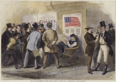 De oorlogsexcitatie in New York door Thomas Nast
