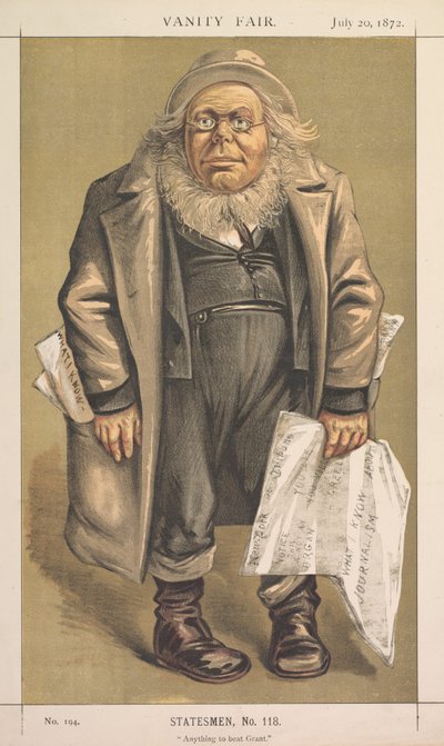 Vanity Fair: Staatsman, No. 118 "Anything to Beat Grant" door Thomas Nast