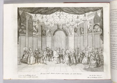 "Il vous rend chaste et pure aux mains de votre Epoux", illustratie uit "The Marriage of Figaro" door Pierre Augustin Caron de Beaumarchais, 1784 door Thomas Naudet