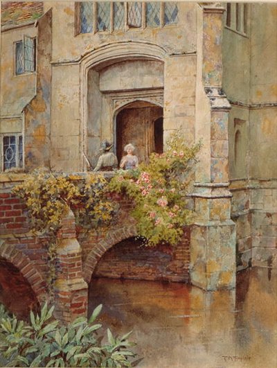 Op de brug bij Baddesley Clinton Hall door Thomas Nicholson Tyndale