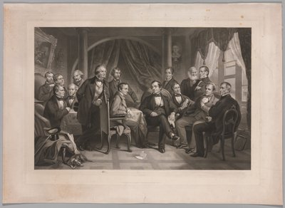 Washington Irving en zijn literaire vrienden in Sunnyside door Thomas Oldham Barlow