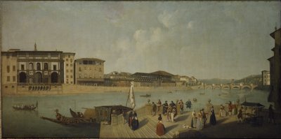 De Arno in Florence door Thomas Patch