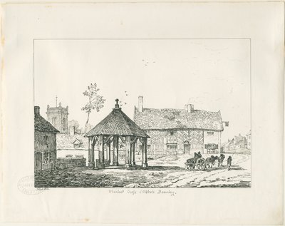 Abbots Bromley - Tudor Markt Kruis en Huis door Thomas Peploe Wood
